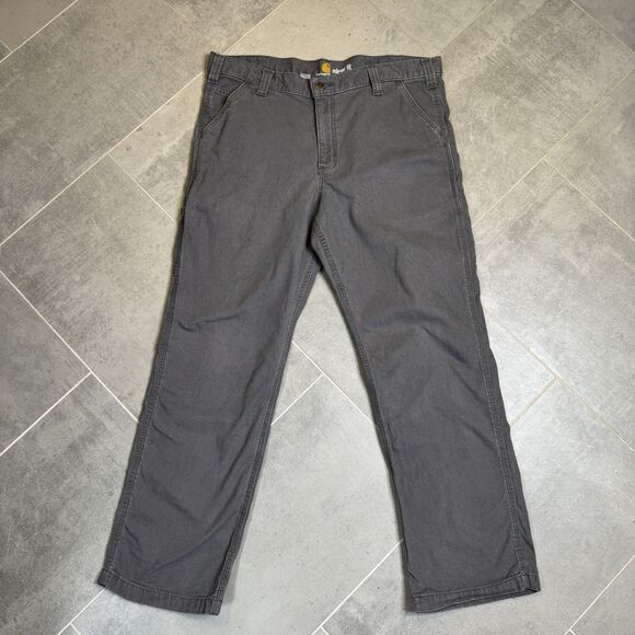 Carhartt Rugged Flex Rigby Canvas Pants Mens 36x30 Gray 102291 Workwear - Picture 1 of 10